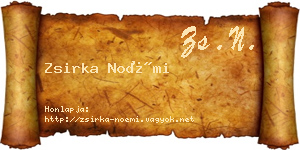 Zsirka Noémi névjegykártya